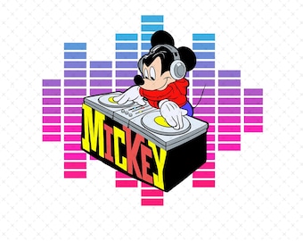 Mickey Mouse DJ Clipart: SVG & PNG Digital Download
