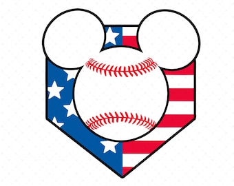 Baseball Mickey Clipart PNG SVG, Baseball Shirt Design Digital Download