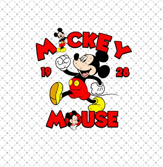 レトロなミッキーマウスのクリップアートデジタルファイル、PNG、SVG 