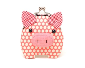 Little salmon pink piggy clutch purse