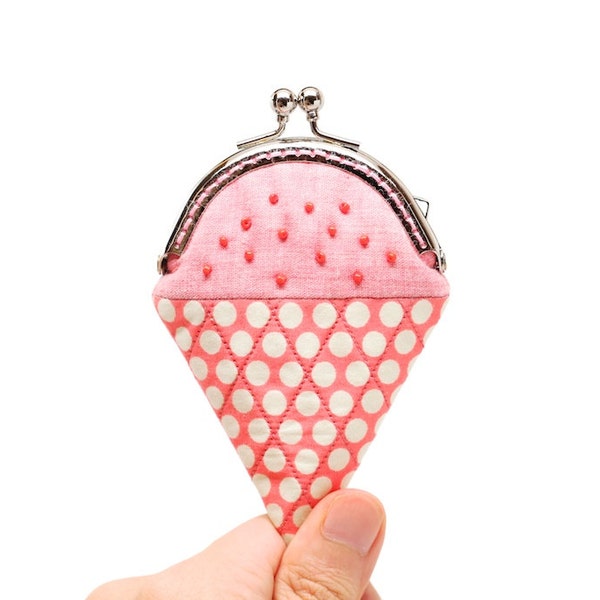 Strawberry ice cream mini coin purse