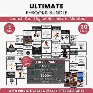 30+ Ultimatives Bussiness Ebook-Bundle, ideal für passives Einkommen, Master-Wiederverkaufsrechte, gesichtsloses Marketing, digitales Produkt, bereit zum Wiederverkauf