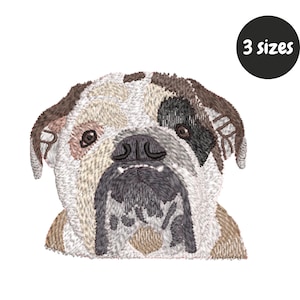 Bulldog Machine Embroidery Design, Dog Face Embroidery File, Pet Portrait Embroidery Pattern, Bulldog Embroidery Instant Download