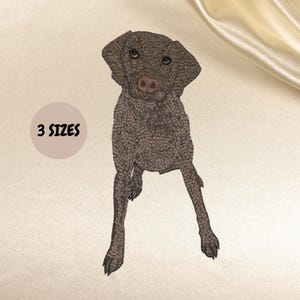 Motif de broderie chien marron réaliste : motif d&#39;animal de compagnie pointeur du Labrador (téléchargement instantané