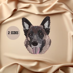 German Shepherd Embroidery Design: Realistic Dog Pet Portrait (Instant Download