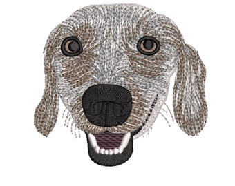 Dachshund Embroidery Design, Wiener Pet Dog Lover, Cute Dachshund Face Machine Embroidery Pattern (Instant Download)