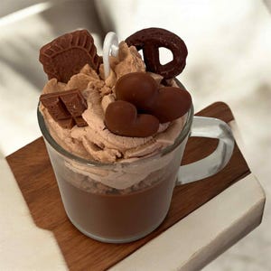 Handmade Vegan Chocolate Scented Dessert Candle: Soy Wax, Home Decor