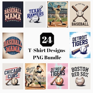 Baseball T-Shirt Design, Digital Download PNG, Typography Shirt Print, Printable Graphic Tee, Modern Shirt Design, POD PNG File