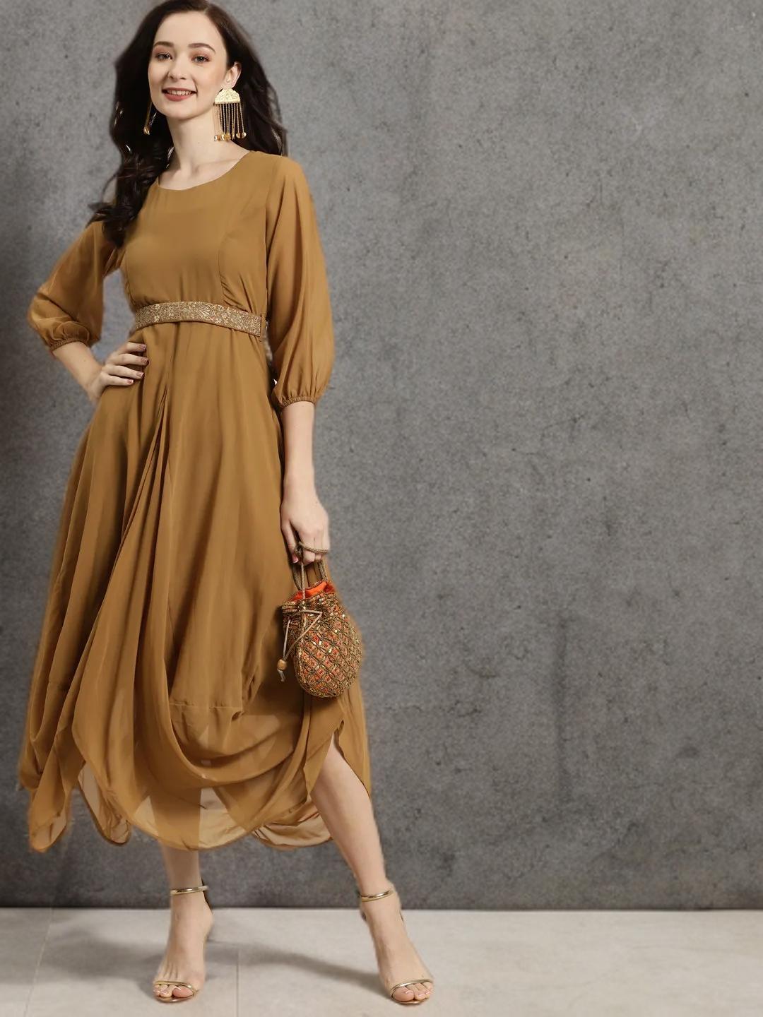 dhoti dress for ladies Wear Ladies Dhoti Kurti Women Ethnic Motifs Yoke Design Empire Thread Work Kurti With