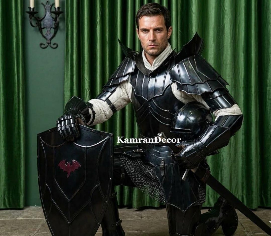Gothic Knight Full Body Armor Suit Medieval Steel Plate Armor Wearable ...