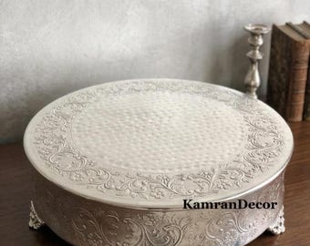 18" Aluminum Cake Stand, Gold/Silver Finish, Wedding Party Display