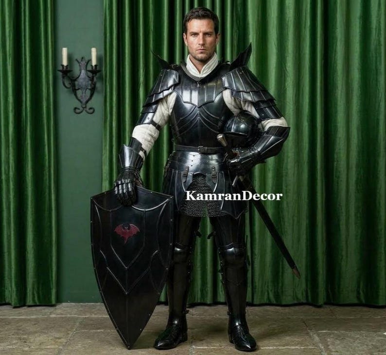 Gothic Knight Full Body Armor Suit Medieval Steel Plate Armor Wearable ...