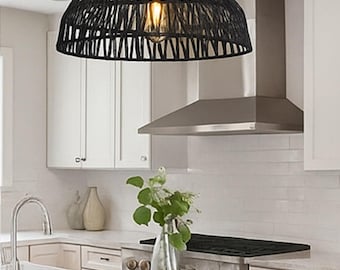 Handgefertigte Rattan Pendelleuchte - Moderne Boho Hängelampe