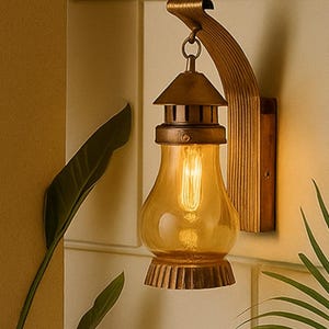 Vintage Copper Wall Lantern | Rustic Outdoor Indoor Lighting | Antique Weather-Resistant Balcony Wall Lamp