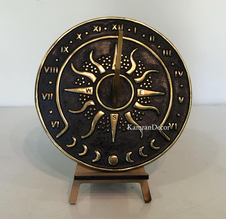 Brass Garden Sundial 8” Inches Decorative Sundial Gift for Indoor ...