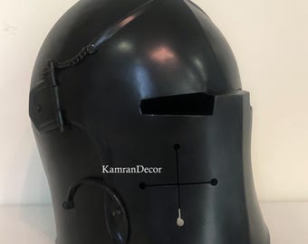 Elmo da crociato medievale Barbuta, gioco di ruolo da cavaliere, elmo da barbuta per costumi, cosplay, LARP e rinascimento