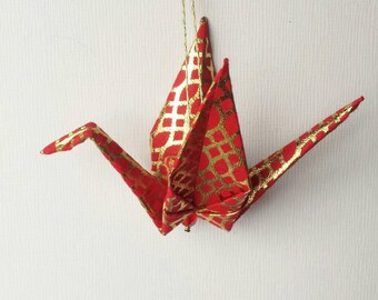 REDS Large Origami Peace Crane Ornament Set of 12