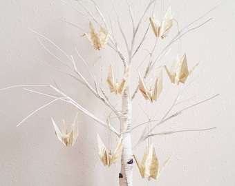 Golden Blush Large Origami Peace Crane Ornament Set of 30