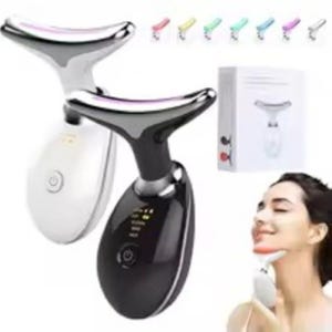 Massaggiatore viso a luce rossa Dispositivo di bellezza per il viso e il collo Strumento per la cura della pelle che rassoda e solleva