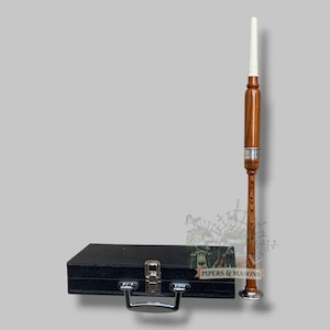 Scottish Handmade Highland Practice Chanter For Bagpipe - Professional Rosewood Chanter With 2 Reeds - Wooden Chanter With Free Hard Case