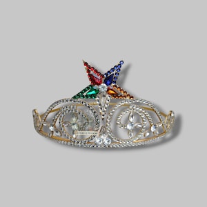 Eastern Star New Design Matron Crown Masonic Order Of Eastern Star Worthy Matron Rhinestones Decorated Golden Crown With Free Crown Case