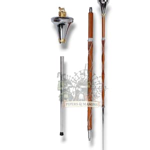 Drum Major Mace Plain Chrome Flat Head Mace Golden Lion & Crown Head Top Major Mace Band Marching Stick 3 Parts Major Mace With Free Case