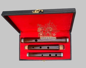 Handgefertigte Irische D-Flöte - Natürliche Veredelung Palisander Flöte - 3-teilige Flöte aus braunem Holz mit hartem Flöten-Tragekoffer