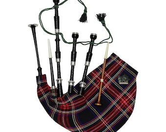 Schottisches Tartan Dudelsack-Set - Natürlicher Dudelsack aus Palisander mit Chanter & Case - Erhältlich in 50+ Tartans