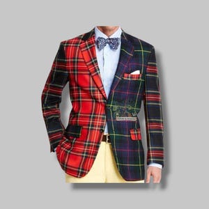 Men&#39;s Tartan Kilt Jacket Scottish Highland Tartan Kilt Jacket Modern Stewart Tartan Tuxedo Kilt Jacket Formal Tartan Kilt Jacket For Men