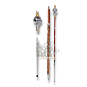 Drum Major Mace Stave & Stick Embossed Chrome Head Stick Golden Lion and Crown Head Top Mace 3 Parts Major Mace with Free Soft Case