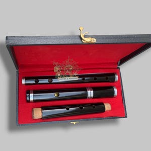Premium Rosewood Irish Flute - Student Level Black Rosewood D Flute - 4 Parts Black Flute - Black Wooden Flute With Free Hard Flute Case