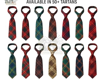 Corbata de tartán escocés de las Tierras Altas para hombre, corbata de lana para traje de boda formal, disponible en más de 50 tartanes.