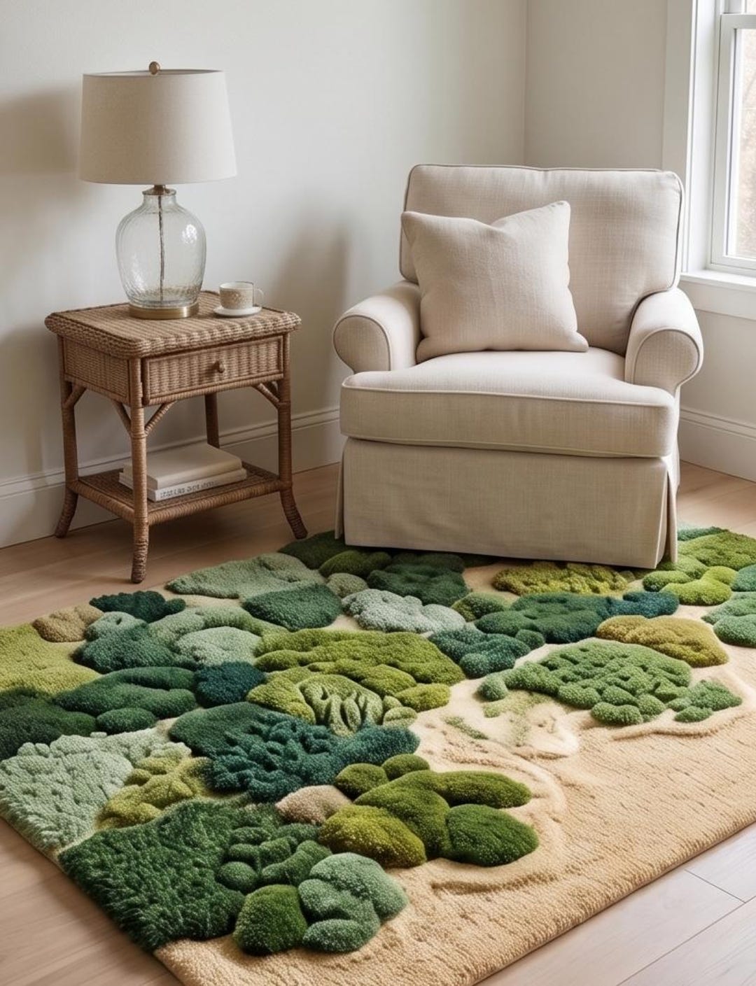 3D Moss Rug | Hand-tufted Wool Rug | Forest Floor Aesthetic | Green ...