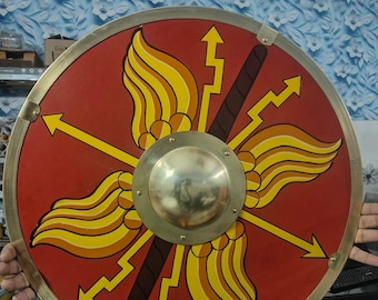 Medieval Roman Round Shield Handmade Battle Ready Wooden Shield 24 Inch