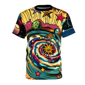 Psychedelic Sun Spiral cosmic T-shirt | Overhemd met all-overprint
