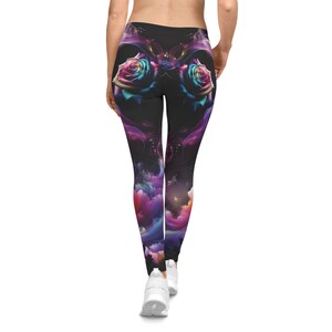 Cease Fire - Vibrant Floral Women&#39;s Leggings, Workout Pants, Yoga Wear, Stylish Casual Tights, Gift for Her, Festival Fashion