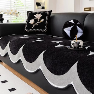 1pc Decorative Art Sofa Mat, Modern, Stylish & Pet-Friendly Couch Cover Non-Slip All-Season Sofa Slipcover Towel Full Wrap Design Sofa Cover