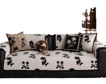 Light Luxury Rabbit Fur Sofa Cover – Plush Chenille Couch Protector, Winter Anti-Slip Full Coverage Sofa Towel & Cushion Slipcover