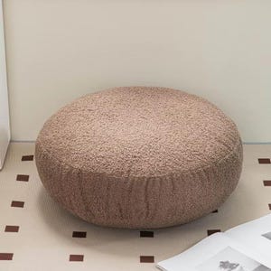 Coussin de siège rond en velours nounours, sol doux ou coussin de chaise, coussin futon de couleur unie pour chambre à coucher, chevet, méditation, coussin de canapé de sol