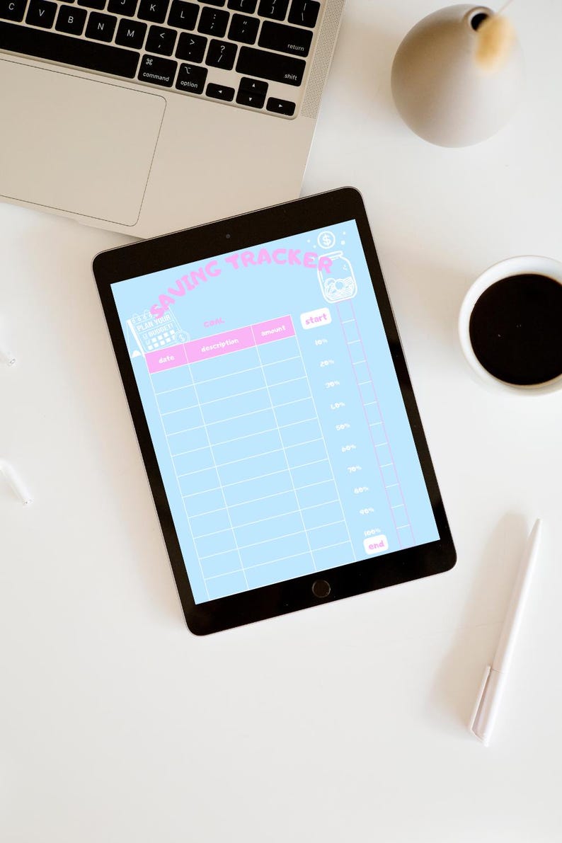 Aesthetic Saving Tracker | Printable Budget Goal Sheet | Cute Money ...