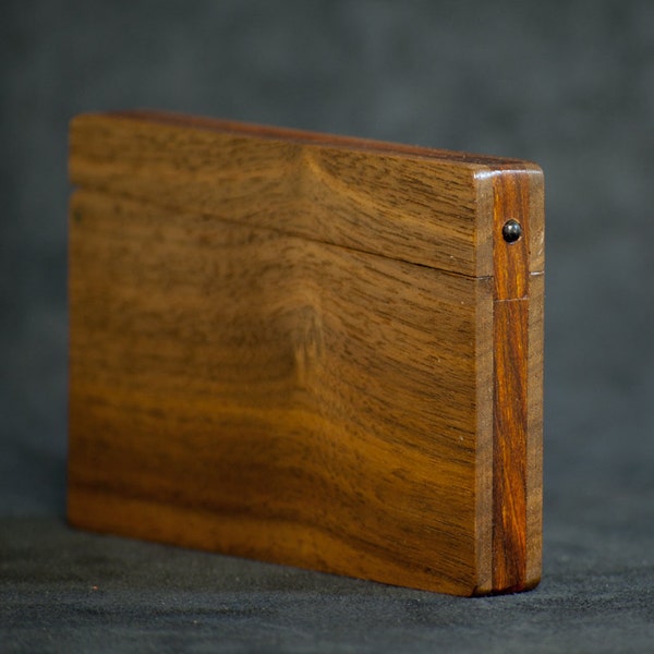 Wood Business Card Holder and Credit Card Case - Walnut and Cocobolo