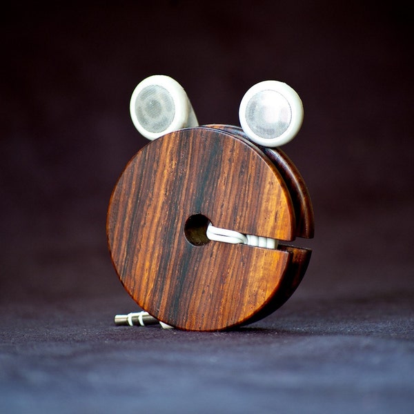 Wood Earbud Holder / Earphone Organizer - Cocobolo
