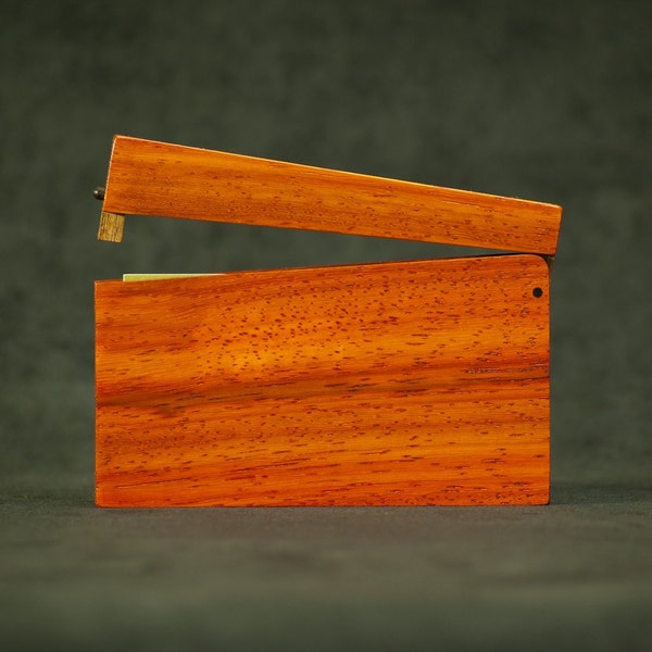 Wood Business Card Holder and Credit Card Case - Padauk and Walnut