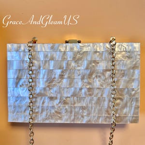 Mother of Pearl Clutch Acrylic Apricot Bridal clutch bag clutches and evening bag wedding clutch elegant party clutch shell inspired Clutch