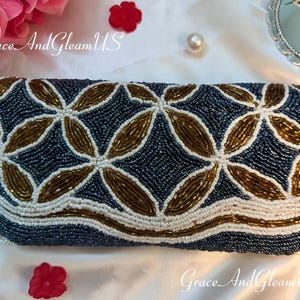 Art deco Beaded White clutch Beaded Shoulder Bag Pearl Clutch Purse Bridal Evening Clutches Mother of pearl Purse boho white beaded clutch