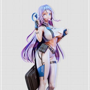 Cyber Medic Girl – Figura STL estilo anime para impressão 3D (download digital)