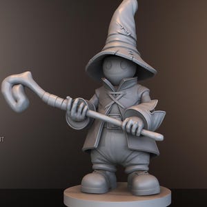 Emberveil Mage - Fantasy Sorcerer Figurine - Handmade Mage Figurine - Sorcerer 3D Print Model - Instant Download