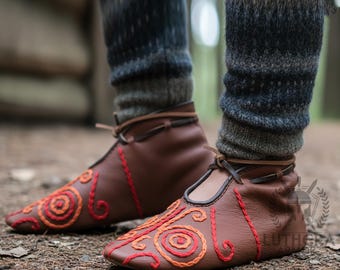 Opele Viking Shoes - Leather Turn Shoes Early Medieval Slavic Footwear LA-85 Easter