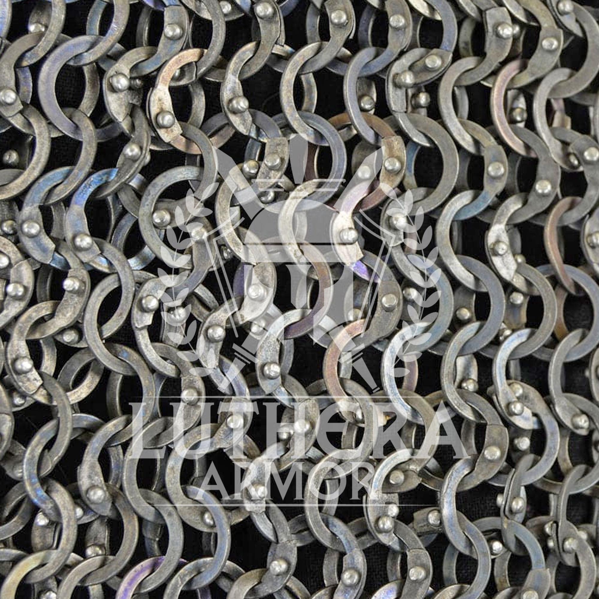 Titanium Chainmail Haubergeon: 9mm Flat Ring Riveted Rust Free Light ...