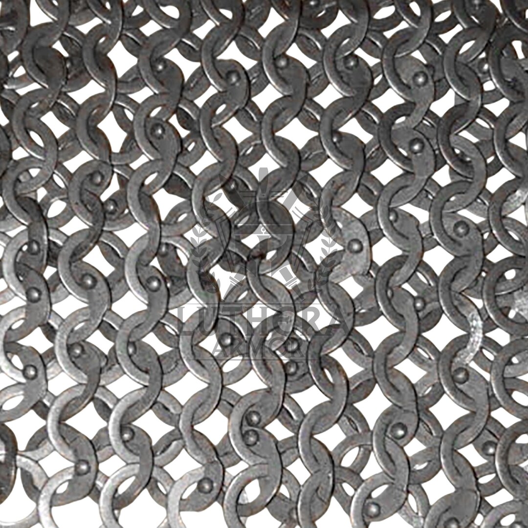 Chain Ring Riveted Chainmail Sheet - 9MM Flat Ring Riveted With Solid Rings for Repair ...